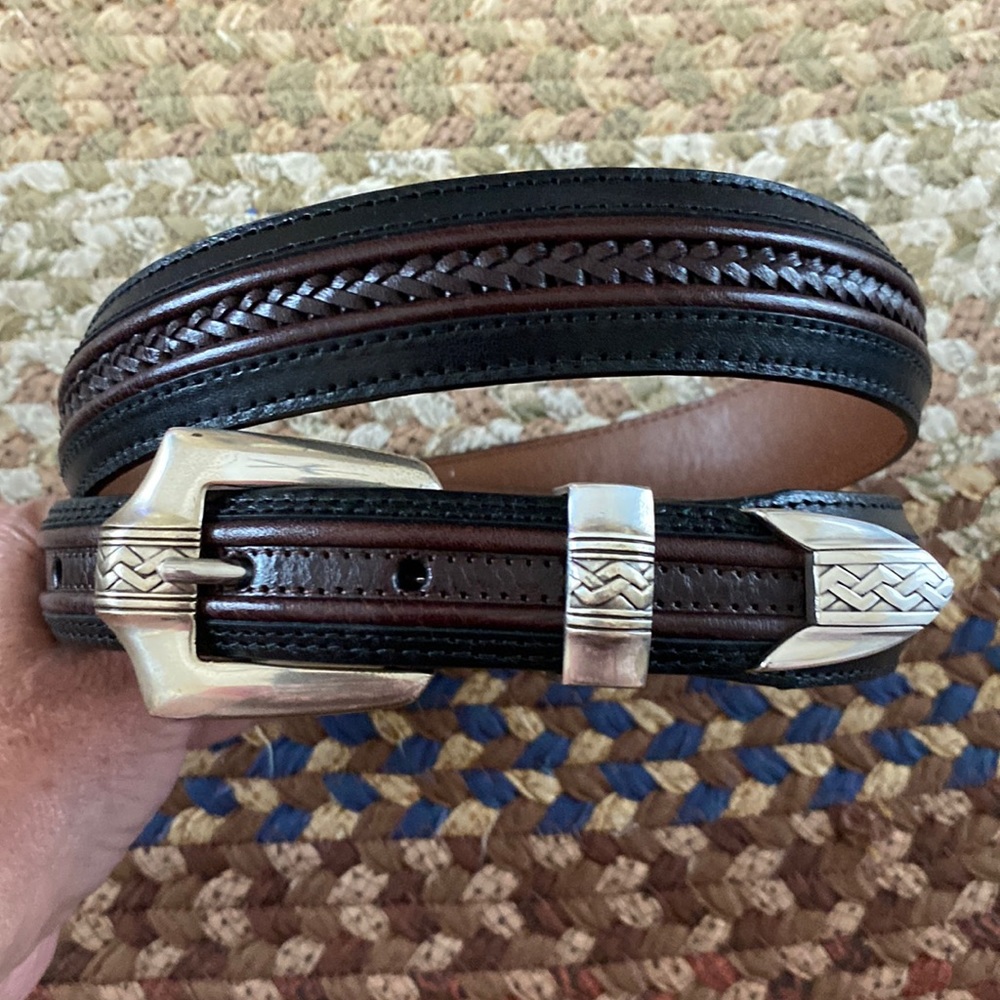 Onyx Brighton Belt Black Brown leather 36